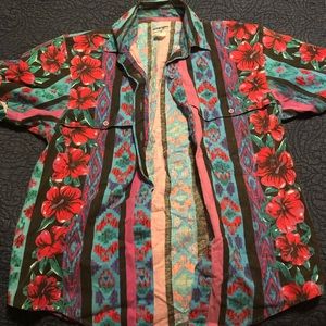 Vintage wrangler short sleeve button down